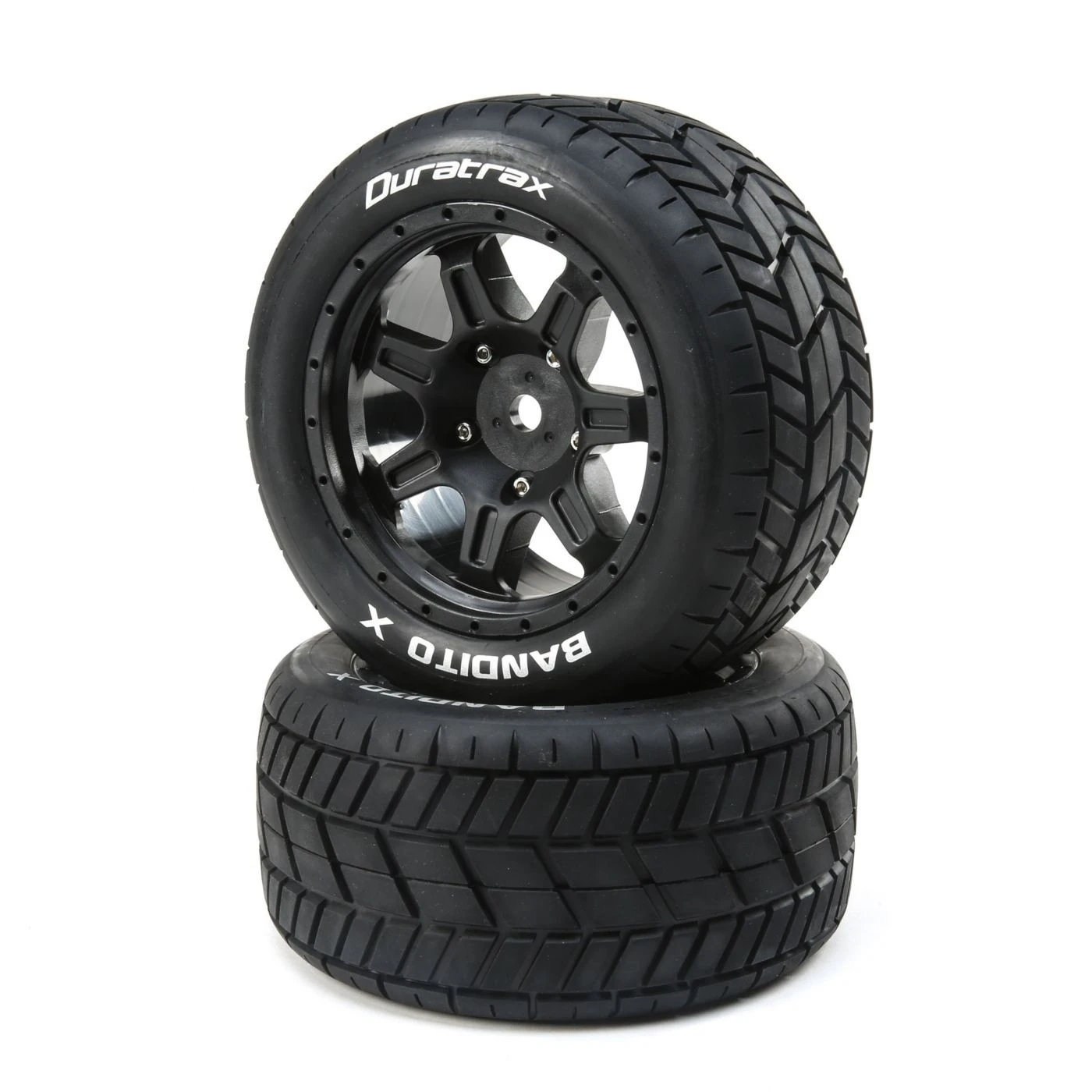 Duratrax Bandito X Belted Mounted Tires, 24mm Black (2) 1 Duratrax Bandito X Belted Mounted Tires, 24mm Black (2)