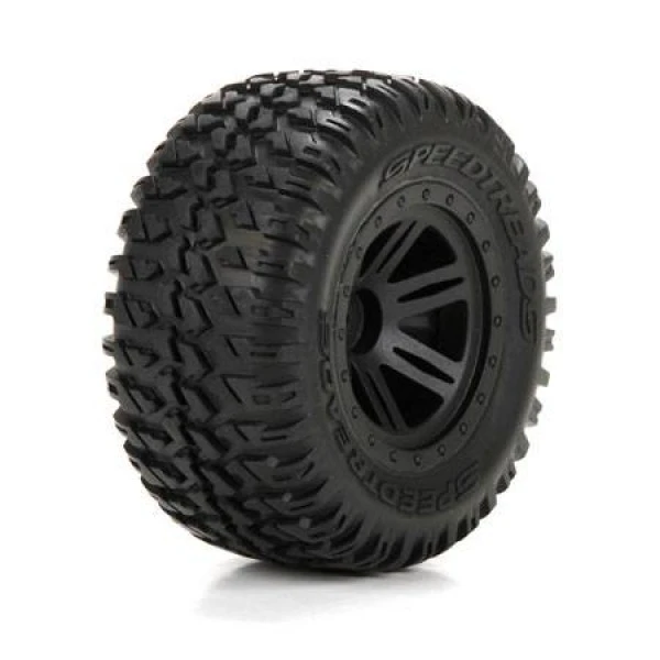 FR/R Tire,Prmnt,Blk Wheel (2):1:10 AMP MT/DB 1 FR/R Tire,Prmnt,Blk Wheel (2):1:10 AMP MT/DB