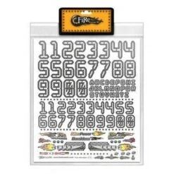 Firebrand RC Numbers Multi-fit Vinyl Decal Sheet, 8.5x11", White
