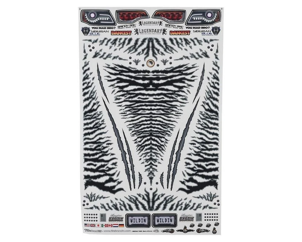 FireBrand RC Siberian Tiger Decals (1/10 Scale) 1 FireBrand RC Siberian Tiger Decals (1/10 Scale)