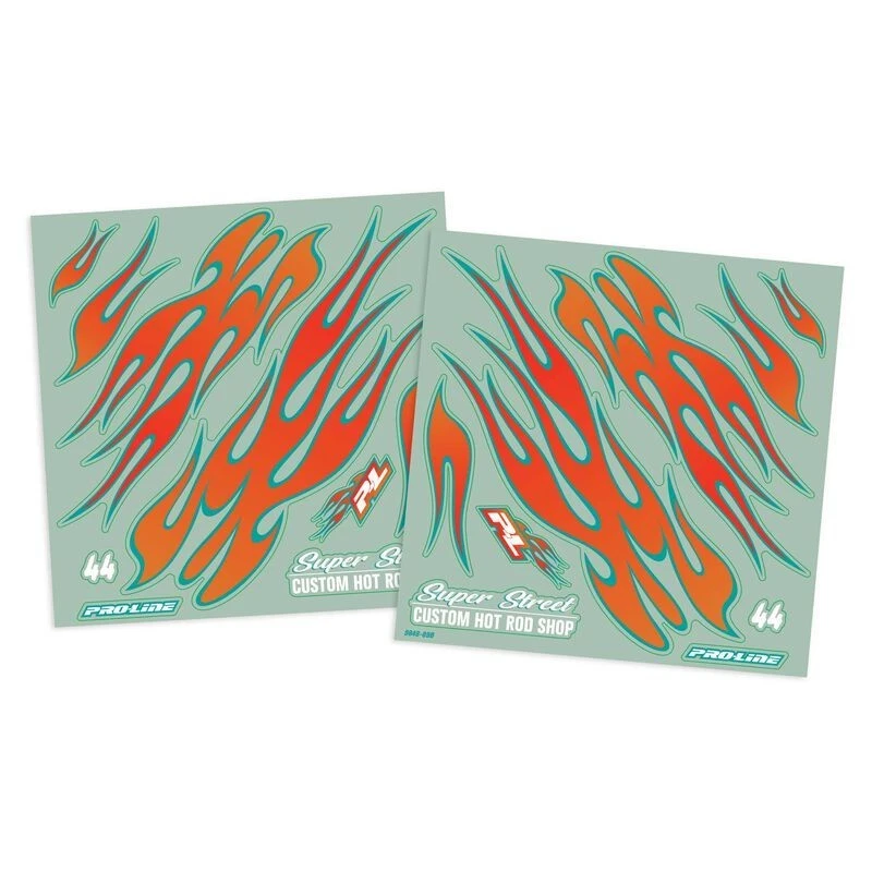 Pro-line Hot Rod Shop Graphics, Red/blue (1/10 & 1/8) 1 Pro-line Hot Rod Shop Graphics, Red/blue (1/10 & 1/8)