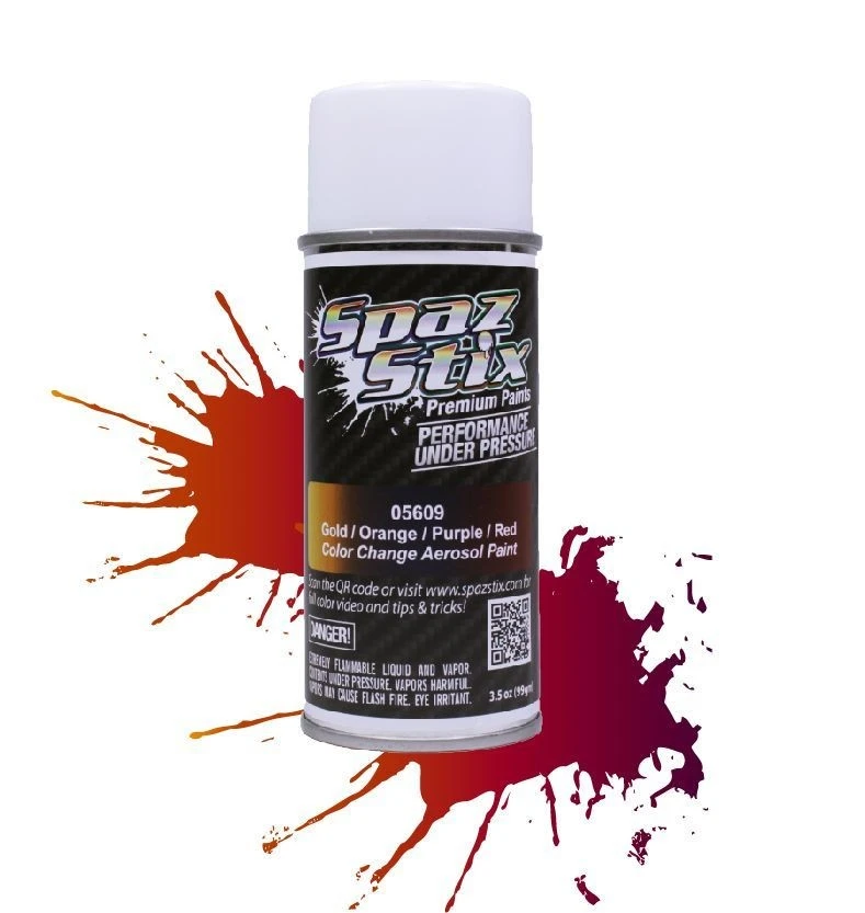 Spaz Stix Color Change Aerosol Paint, Gold/Orange/Purple/Red, 3.5oz Can 1 Spaz Stix Color Change Aerosol Paint, Gold/Orange/Purple/Red, 3.5oz Can