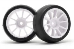 Tamiya M-Chassis Mounted Tires, 60mm, Ride 10-spoke Wheels (2)