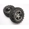 Traxxas Tire/Wheels Black Chrome Maxx 17mm (2)
