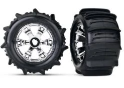 Traxxas Paddle Tires On Geode 1/10 Wheels 3.8" With 17mm Hex. TSM (2)