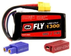 Venom 1300mAh 2S 7.4V 30C LIPO With Universal 2.0 Connector